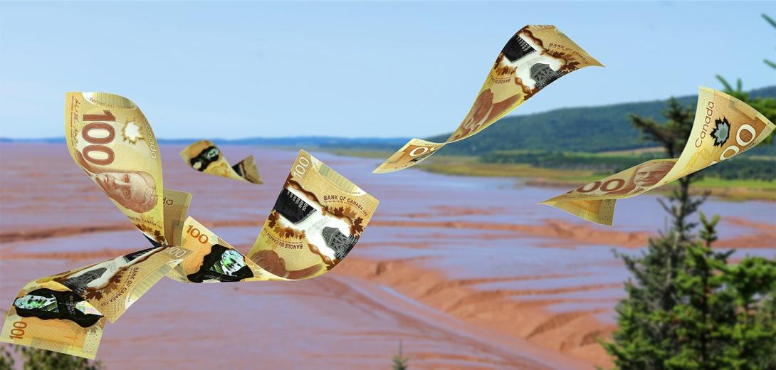 Money flying background for hero image